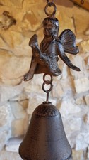 Glocke T&uuml;rglocke Gusseisen Fee Elfe Engel Garten Klingel Vintage Shabby Landhaus