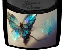 Winged Cyan Teal Gold Stone Crystal Hood Truck Wrap Vinyl Car Graphic Decal