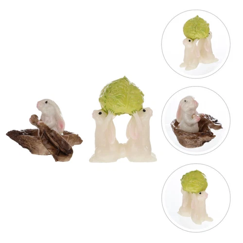 2 Stück Mini Tier Deko Niedlicher Hase Ornament Basteln Deko Wohndeko - Bild 2 von 13