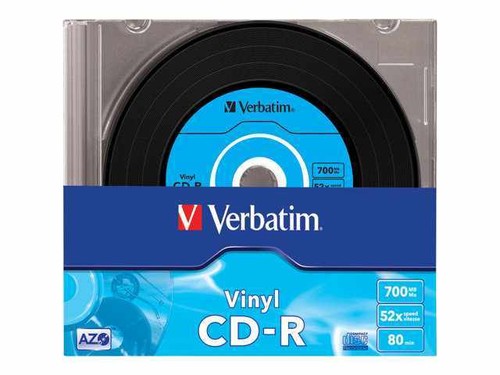 50 discos CD-R de vinilo genuinos Verbatim 52x 700 MB 80 minutos en blanco en Slimcasie 43426 - Imagen 2 de 3