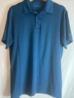 Under Armour Polo Shirt Mens L Blue Golf Preppy HeatGear Casual Short Sleeve