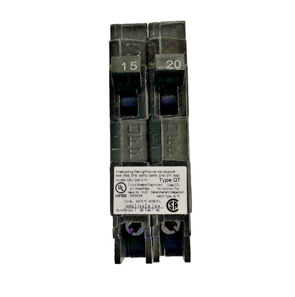 RV Circuit Breaker 15-20 Amp Double Breaker Siemens Q1520 | eBay