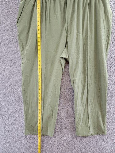 On 34th Plus Size Drawstring Commuter Pants 3X Olivine Elastic Waist Pockets - Picture 8 of 16