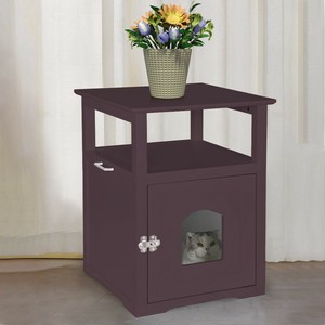 Decorative Cat House Side Table Pet Nightstand Crate Cat Litter