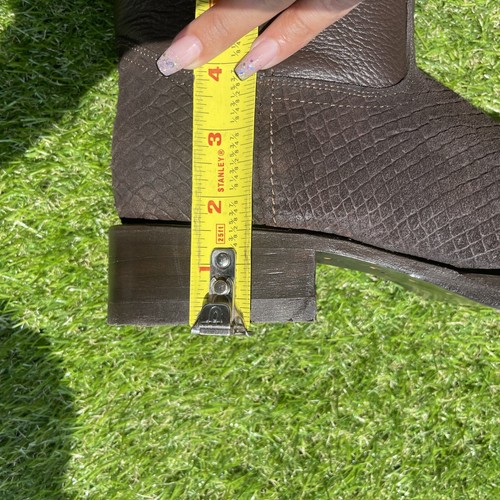 Bota Vaquera Western Para Hombre con Cierre Estampado de Pitón Negra - Marrón Puntera Cuadrada 262 - Imagen 15 de 17