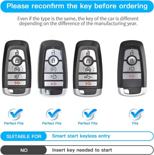 For Ford Key Fob Cover with Keychain Key Case Shell for Ford Explorer F150 F250 - Picture 47 of 54
