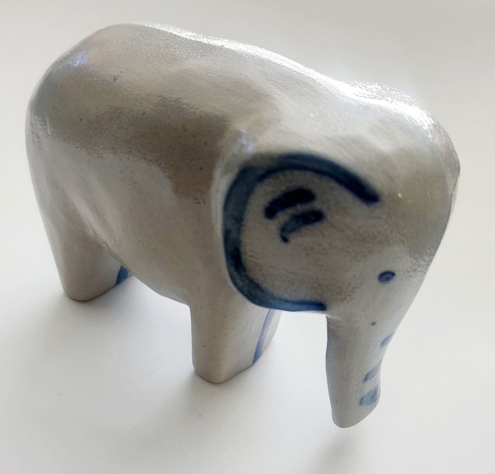 Vintage Pottery Salt Glazed Elephant Fugurine