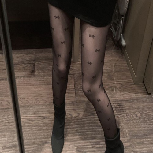 Fashion Women Lolita Girls Transparent Bow Stockings Thin Pantyhose Tights - Picture 12 of 15