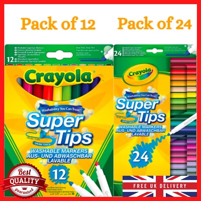 Crayola Super tips Felt Tip Pens Washable Markers Pack of 12