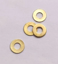 100pk M2 Brass Washers - Bicycle Spoke Head Washer / Shims - 0.3 or 0.5mm Thick