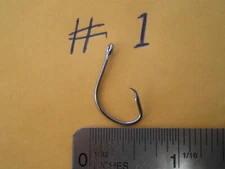50 PCS OCTOPUS FISHING HOOKS, SPORT CIRCLE, SIZE #1  BLACK NICKEL, CARBON STEEL.