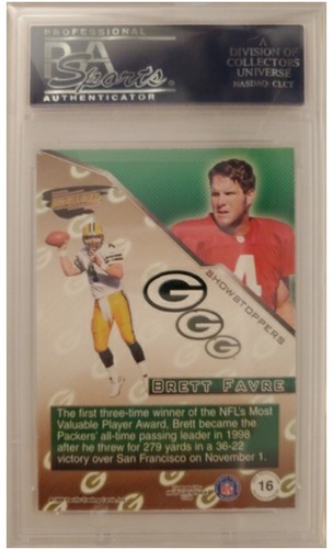 1999 Pacific Revolution Brett Favre SHOWSTOPPERS #16 graded PSA 8.5 card POP 1 - Picture 2 of 2