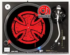 Crossed Red - 7"-12" DJ slipmat for LP turntable record player 