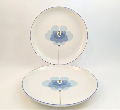 Set of 2 Rosenthal Blue Flower (Studio Linie) 7 3/4'' Salad Plates