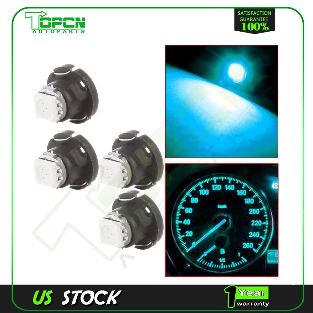 4Pcs Ice Blue 5050 LED T5/T4.7 Neo Wedge Car Dash HVAC Climate Heater Light  Lamp | eBay