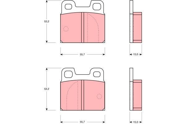 TRW Rear Brake Pads GDB144 fits Alfa Romeo Alfetta Gt 116 1.8 (11610 ...