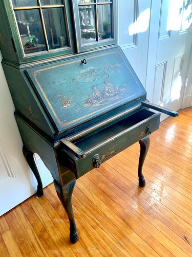Antique Chinoiserie Secretary Desk - Picture 5 of 23