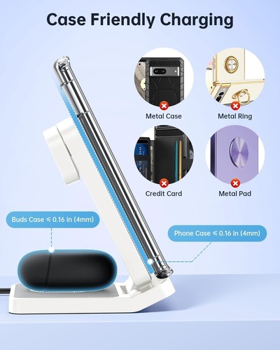 Compact Foldable Wireless Charger for Google Pixel Watch 3, 2 & Pixel Buds Pro - Picture 9 of 9