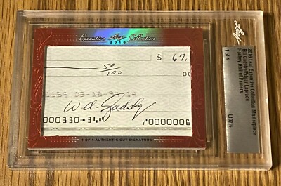 EDGAR LAPRADE / BILLY GADSBY Leaf Executive AUTO (#1/1) NEW YORK RANGERS