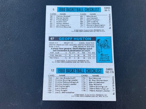 1980-81 TOPPS BASKETBALL STARS PICK CARDS YOU WANT NM-MINT - Picture 215 of 311