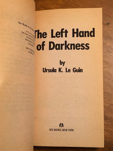 The Left Hand of Darkness by Ursula K Le Guin 1987 Ace Vintage Paperback SF Book - Picture 4 of 5