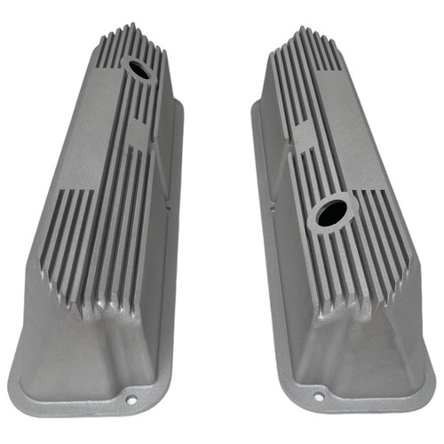 Ford FE Tall Bead Blast Valve Covers - Long Plate - CUSTOM - Aluminum - Ansen - Picture 3 of 8