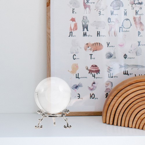 1 Set of Clear Dandelion Crystal Ball Adornment with Base Decorative Crystal - Picture 4 of 12
