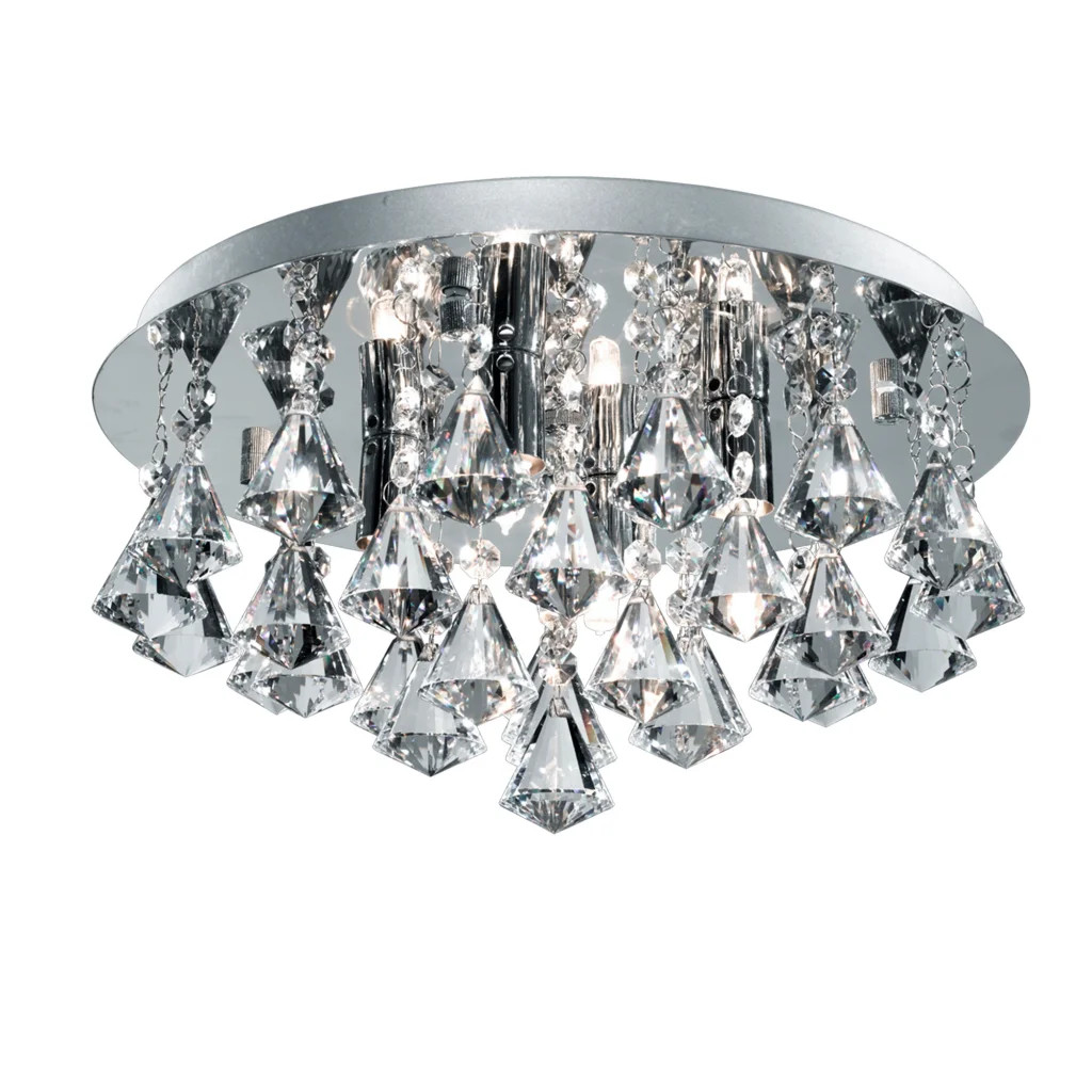 Bathroom Light Silver Hanna Crystal IP44 Chrome Pyramid Searchlight 2204-4CC
