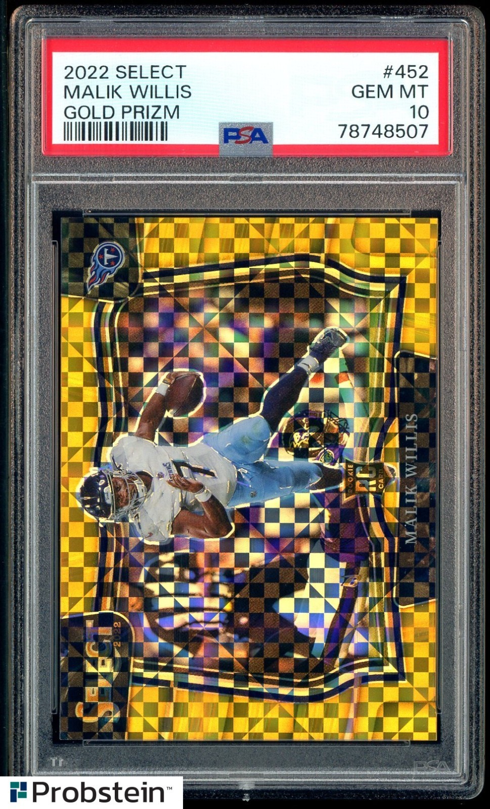 Malik Willis Panini Select #452 Gold