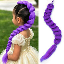 Purple Braiding Hair Ponytail Extensions 26 Inch with Elastic Tie