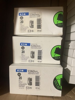 Eaton BRP120AF BR Combination AFCI 20 Amp Circuit Breakers - LOT OF 10