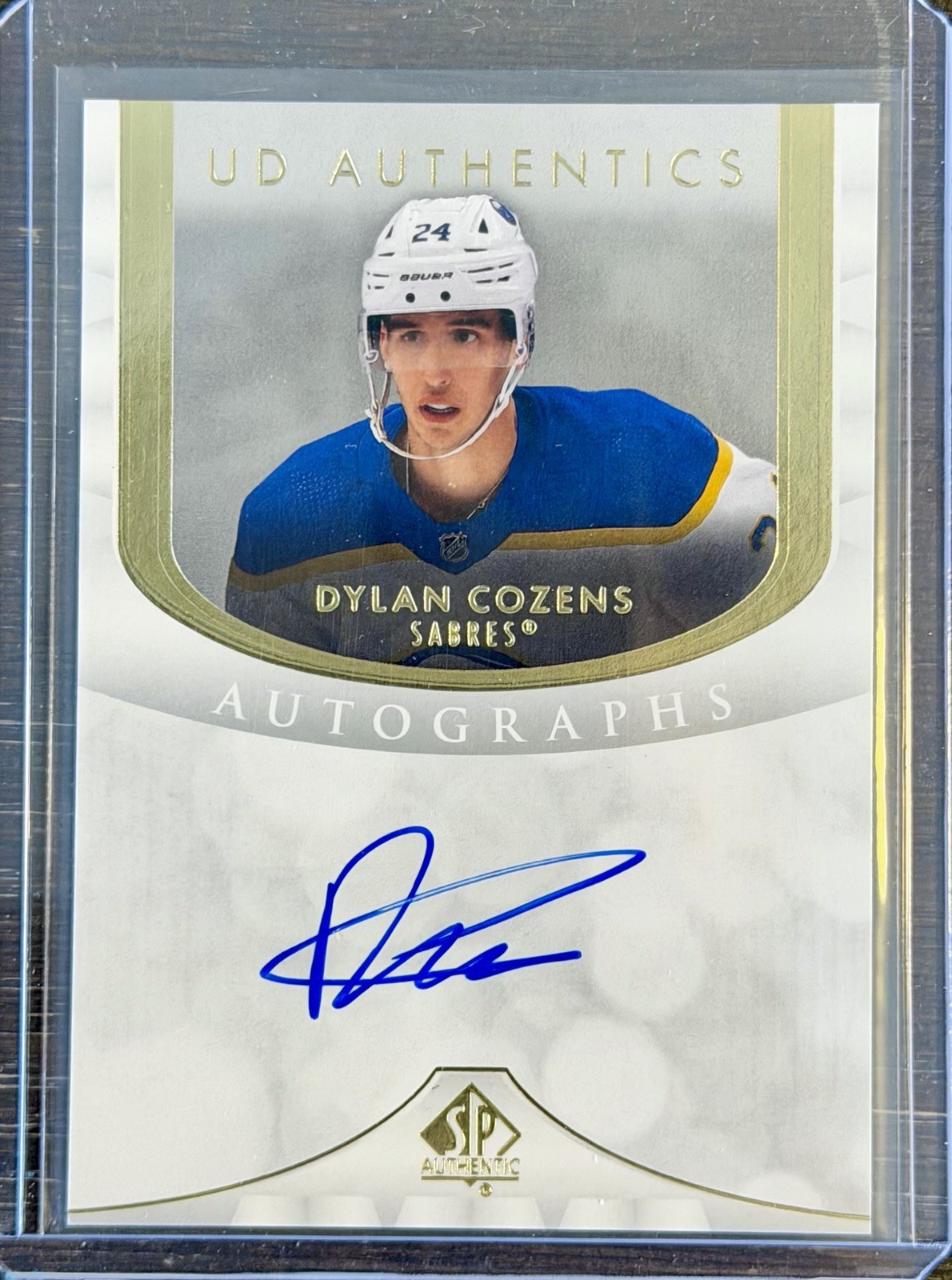 2023 SP Authentic #UDA-DC Dylan Cozens UD Authentics Auto Buffalo Sabres