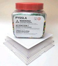 IKEA PYSSLA Perler Perline Kit Artigianale Colori Assortiti 3 Tavole di Montaggio Vedi Foto