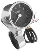 Bikers Choice Mini Tachometer Electronic 8000 Rpm Black Face 2-12 In