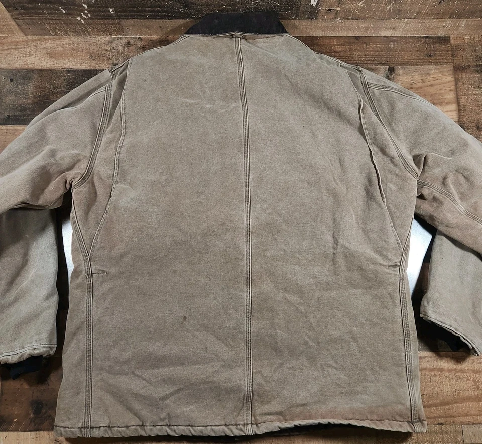 Chaqueta Carhartt De Colección Para Hombres 3XL Marrón Grunge Y2K Lona Desteñida Pato Ropa de Trabajo Foto 2 de 4