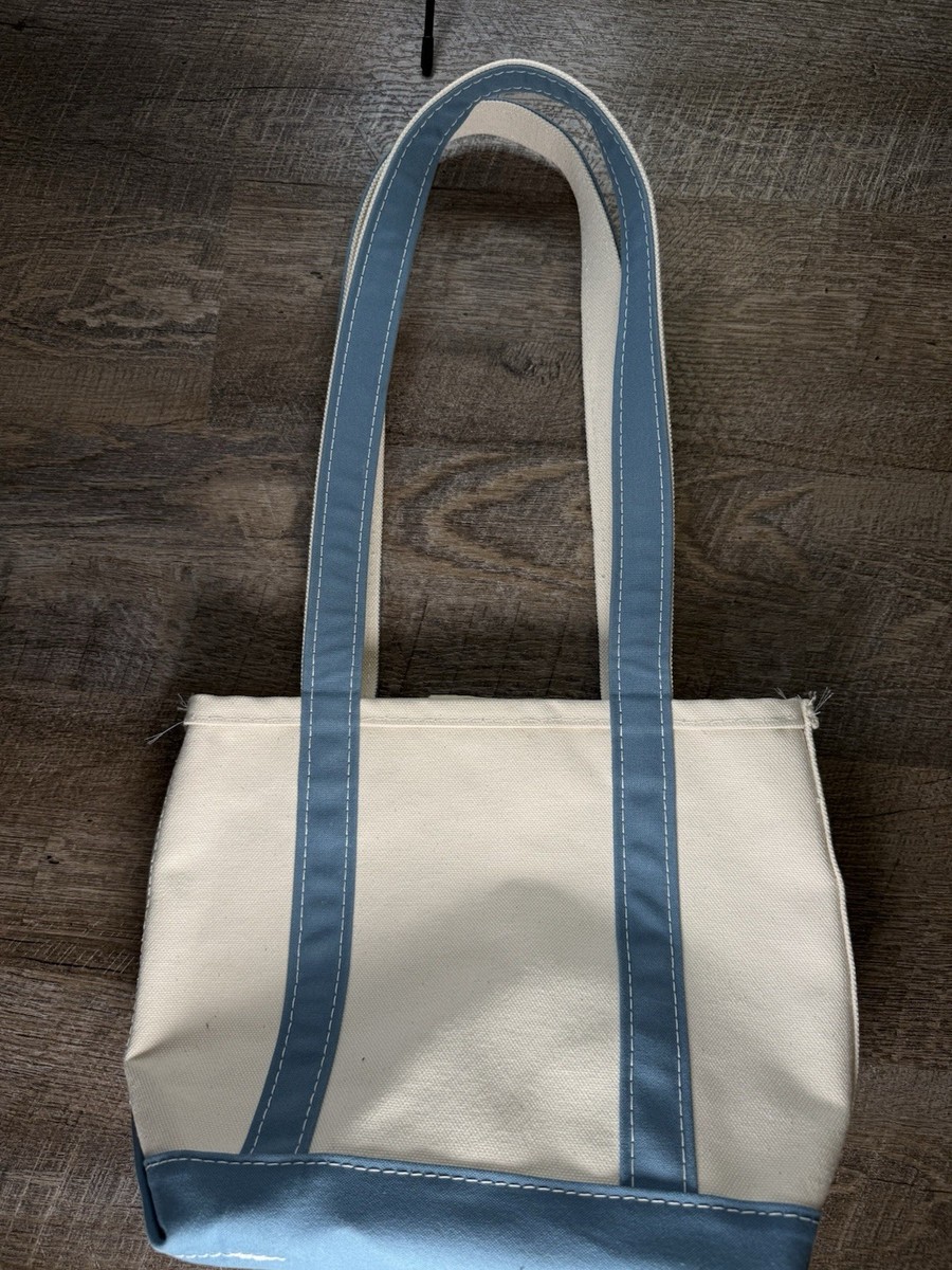 Vintage 90s LL Bean Boat and Tote Canvas Bag Long Handles Made in 