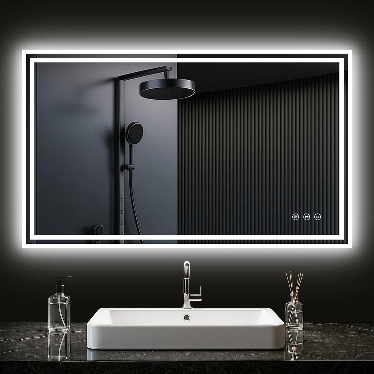 LED Badezimmerspiegel mit Beleuchtung Badspiegel Wandspiegel Beschlagfrei IP44