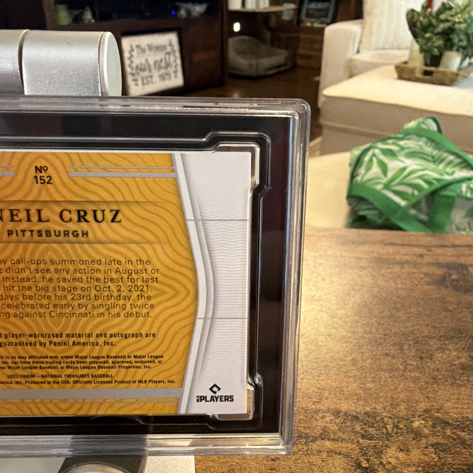 Oneil Cruz 2022 National Treasures #RPA Numbered /99 Rookie Patch Auto RC SGC 9 view 12