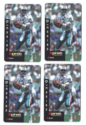 (4) Dan Marino ** 1997 Sprint Spree Prepaid Foncards Phone Cards #7 * Unused