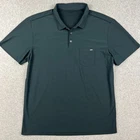 Vuori Ace Polo Stretch Performance Shirt XL Mens Grey Active Gym Pocket