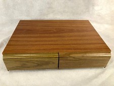 Vintage CASSETTE TAPE Holder 40 Slot HARD CASE Organizer 2 DRAWER Storage Box