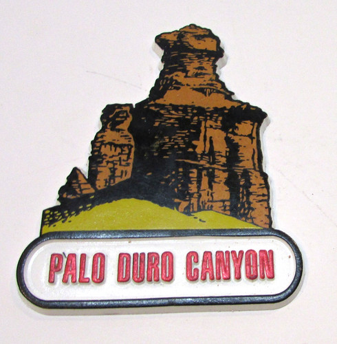 Old Palo Duro Canyon Texas Souvenir Large 3.25" Pillar Vinyl Refrigerator Magnet