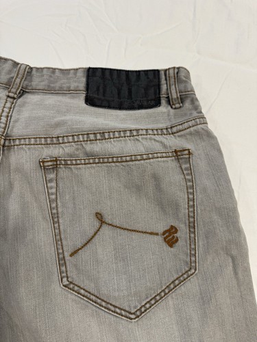 Vintage Y2K Rocawear Jean Gray Denim Shorts Mens Size 38 Skater Baggy Hip Hop - Picture 12 of 13