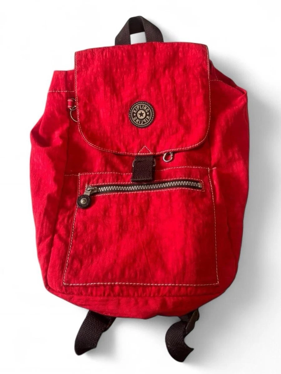 Kipling Large Backpack Red‎ Crinkle Nylon with Monkey FOB Laptop Sleeve Kipling Backpack Red Bags & Handbags for Women for sale - eBay main image 2