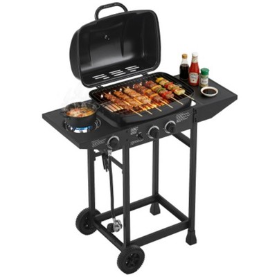 BBQ Propane Gas Grill with Side Burner for Small Gatherings or Family Meals NEW
