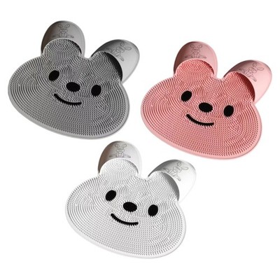 Silicone Shower Mat Non Slip Exfoliates Feet Rabbit Bathroom Floor Mat