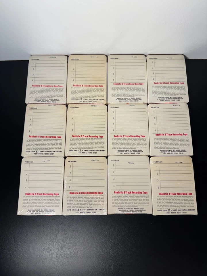Realistic 40 Minute Blank 8-Track Recording Tapes Sealed Radio Shack - Lot of 12 - Image 3 of 4