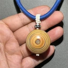 Natural China Inner Mongolia Gobi Eye Agate Specimen Pendant Necklace