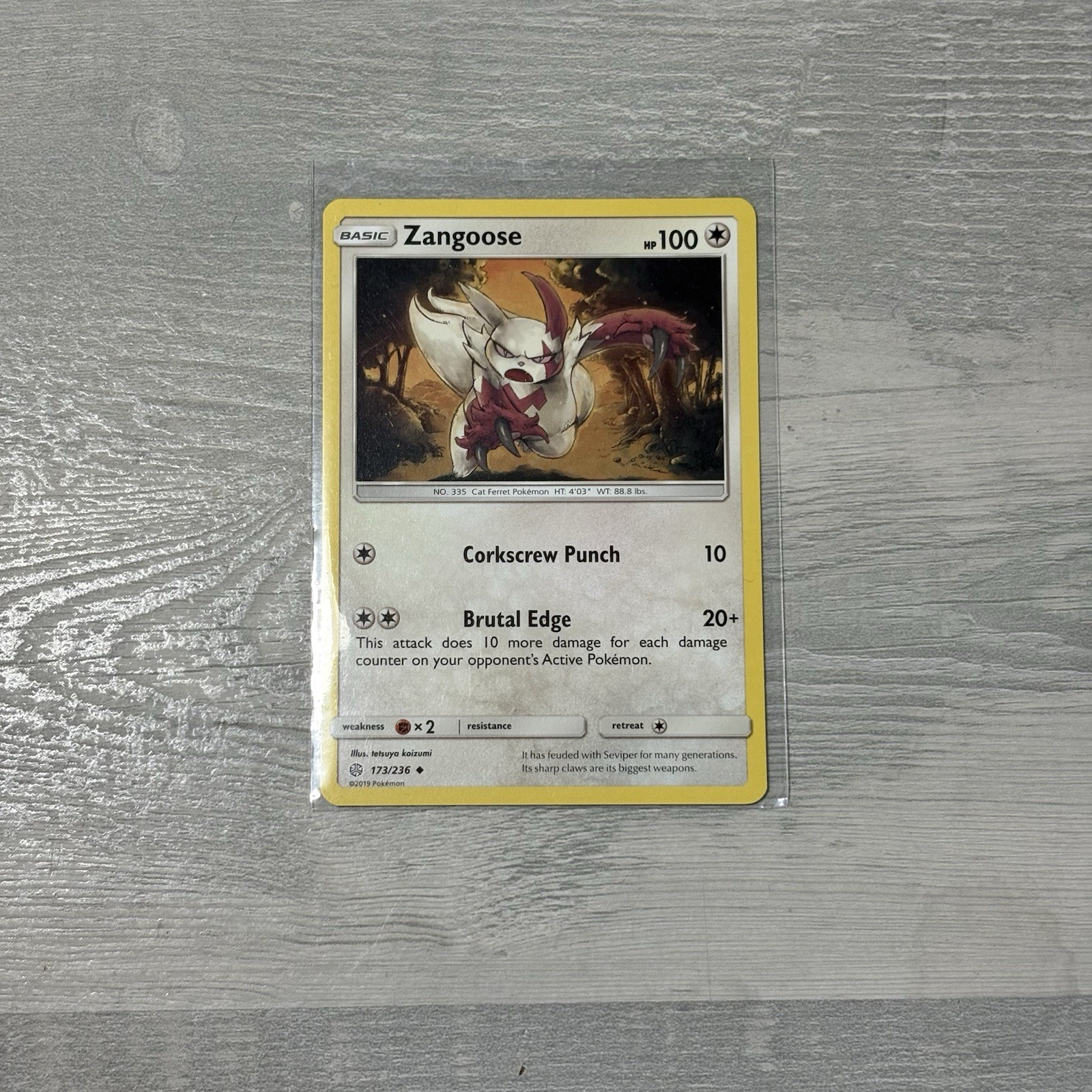 Pokemon Card Zangoose 173/236 Sm-Cosmic Eclipse Regular Trading Card Cheap