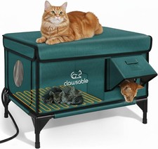 Indestructible Heated Cat House for Outside Winter, 100 Waterproof, Safe Escape